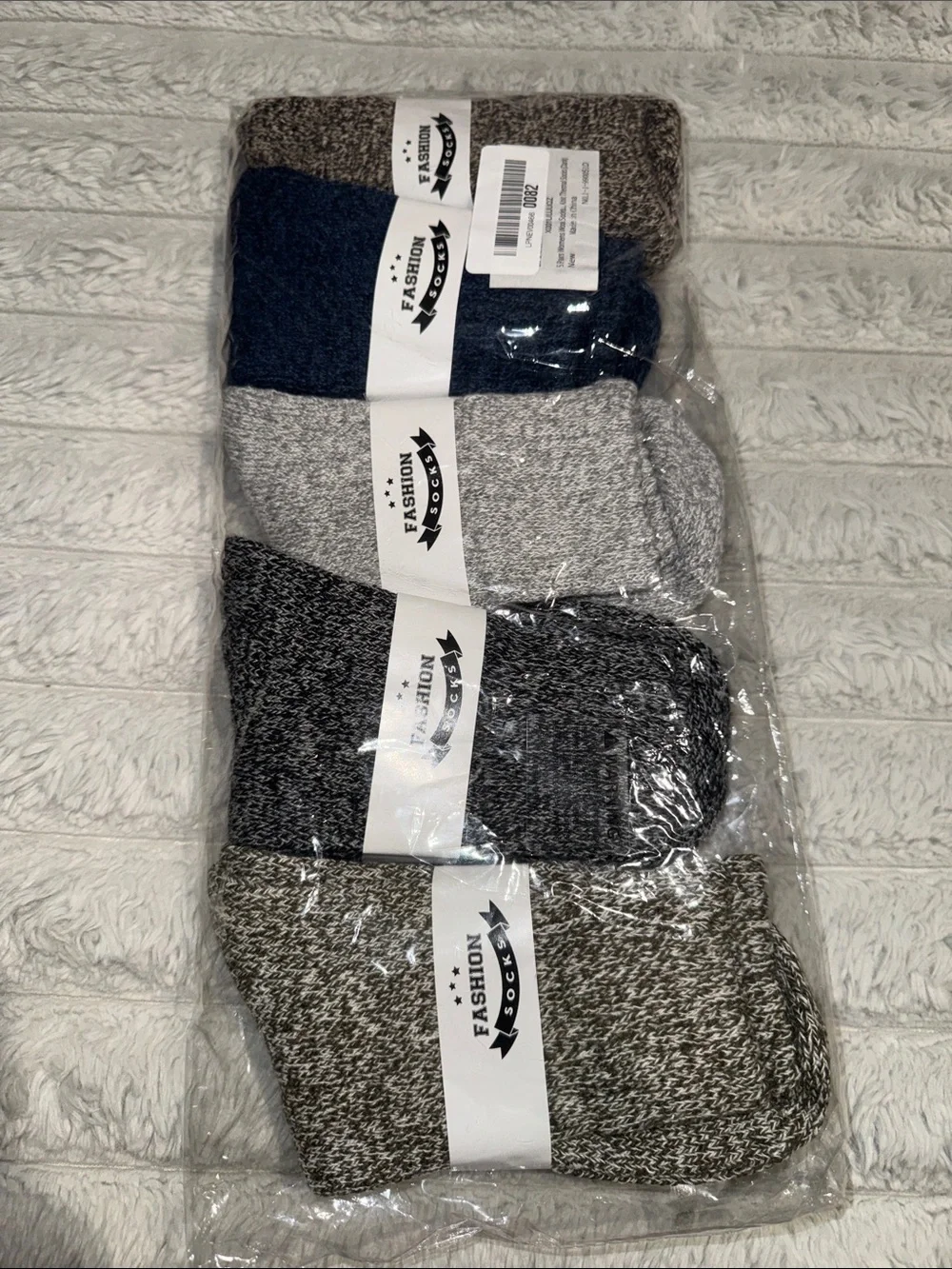 Cozy Marled Crew Socks - 5-Pack in Neutral Tones